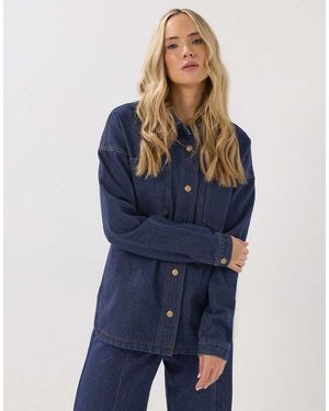 Long Tall Sally Denim Shacket - Blue