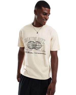 Another Influence Acid Wash Graphic T-shirt - Natural
