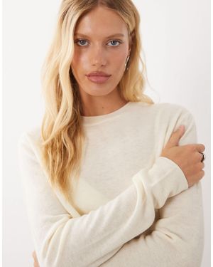 Mango Pull col rond 100 % laine pastel - Neutre