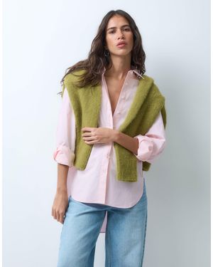 ASOS Dipped Hem Oversized Shirt - Pink