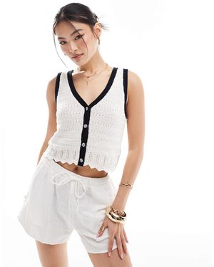 Abercrombie & Fitch – gehäkeltes tanktop - Weiß