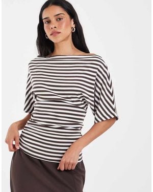 Noisy May Cinch Top With Wide Sleeve - White