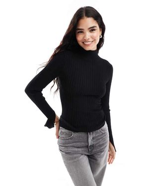 Threadbare High Neck Split Sleeve Jumper - Black