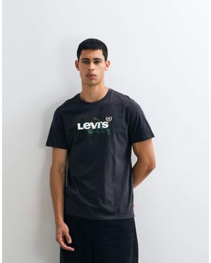 Levi's T-Shirt Met Grafische Camouflage-Logoprint - Blauw