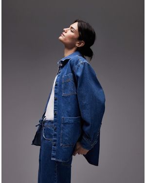 Lacoste Co-ord Oversized Denim Jacket - Blue