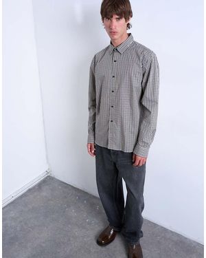 TOPMAN Camicia Oversize A Quadri - Grigio