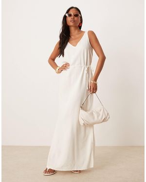 JDY Petite – leinenmix-maxikleid - Natur