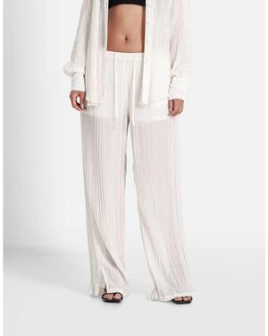Sixth June Pantalones Blancos De Corte Ancho Plisados De