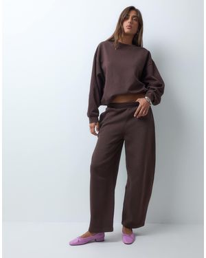 ASOS Barrel Leg Brushback Sweatpants - Brown
