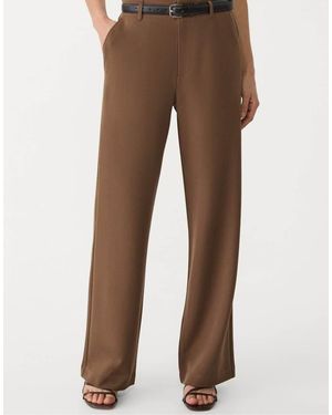Stradivarius Flowing Straight-leg Smart Trousers With Belt - Brown