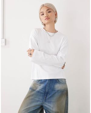 Noisy May Regular Fit Long Sleeve T-shirt - White