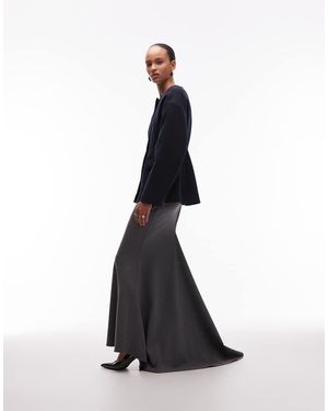 ASOS Gonna Lunga Stile Sirena Antracite - Bianco