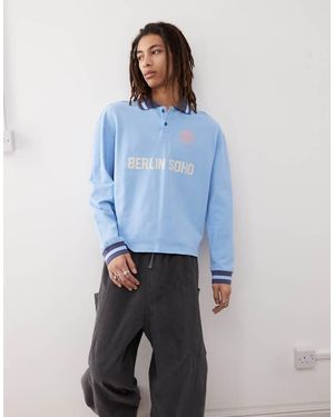 Prohibited Poloshirt Met Lange Mouwen - Blauw