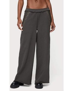 Edikted Wrenn Studded Wide Leg Joggers - Grey