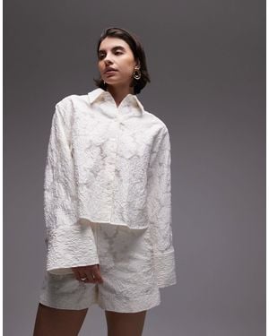 & Other Stories – jacquard-hemd aus transparenter spitze - Grau