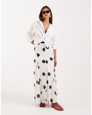ASOS Cotton Godet Maxi Skirt - White