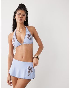 Reclaimed Vintage Bikini Bottom Skirt With Contrast Stitch - White