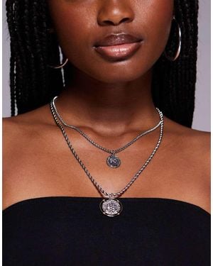 8 Other Reasons Layered Coin Necklace - Black