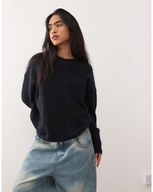 Weekday Premium Wool & Mohair Blend Jumper - Black