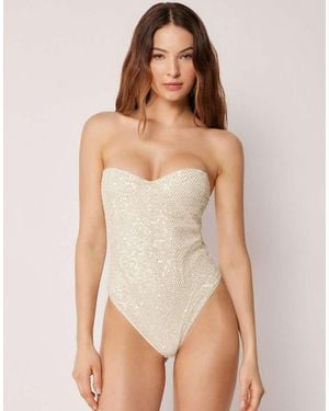 Calzedonia Swimsuit Sequin Net - Natural