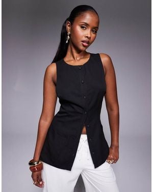 Princess Polly Tailored Longline Tie Back Detail Waistcoat - Blue