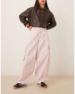 ASOS Oversized Balloon Pants With Pocket Details - Natural
