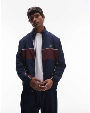 Lacoste Giacca Color Block Con Zip - Blu