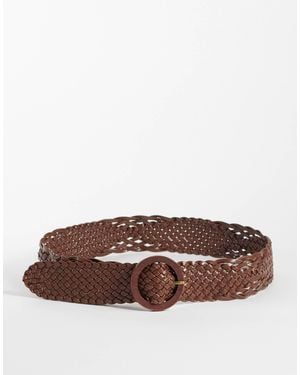 Hollister Braided Wide Belt - Brown
