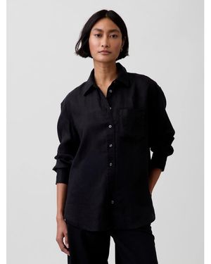 Gap Co-ord Relaxed Fit Linen Mix Shirt - Black