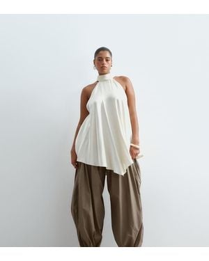 ARRANGE Curve Waist Seam Balloon Leg Trousers - Green