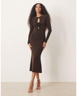 Pretty Lavish – anschmiegsames midaxikleid aus stretch - Natur