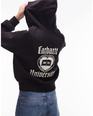 Carhartt Schooling Zip Through Hoodie - Black