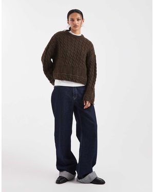 Pieces Kabeltrui - Blauw