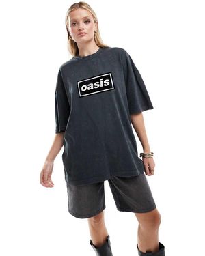 ASOS Oversized T-Shirt With Oasis Licence - Blue