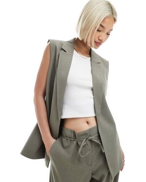 ONLY Longline Open Waistcoat Co-Ord - Green