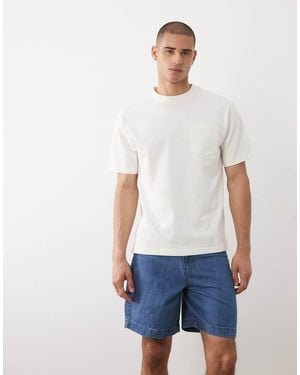 ASOS Mid Length Denim Jorts - White