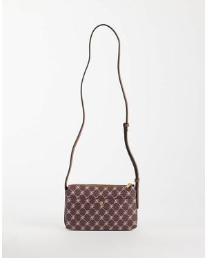 Mango Borsa A Tracolla Con Monogramma Bordeaux - Bianco