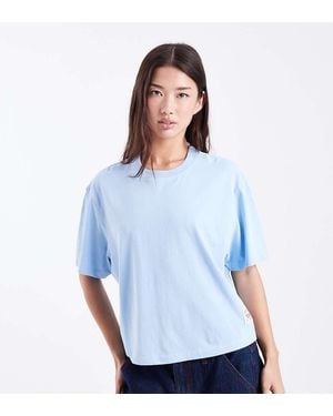 Collusion Circular Design Collection Boxy T-shirt With Back Graphic - Blue