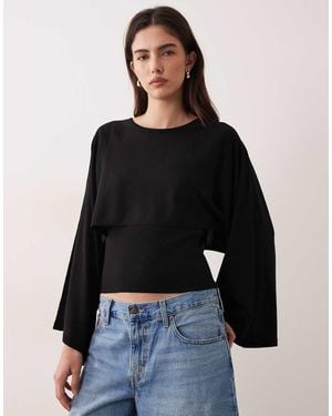 Mango Gebreide Cape - Zwart