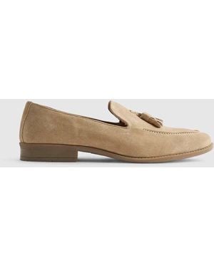 River Island Suede Loafers - Natural