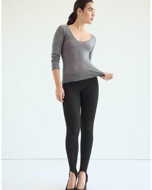 Stradivarius Basic pullover mit wolle und seide, v-ausschnitt, - Grau