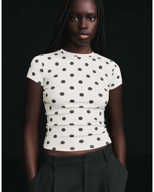 Bershka Short Sleeve Crew Neck T-Shirt - Black
