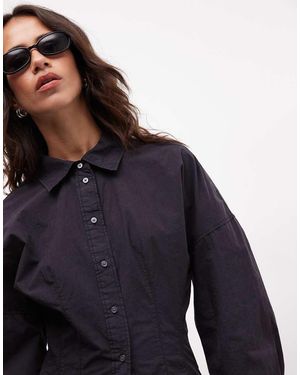 Weekday Getailleerd Overhemd Met Siernaden - Blauw