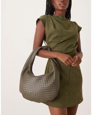 Gina Tricot Braided Large Tote Handbag - Green
