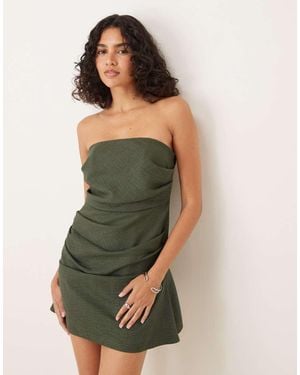 ASOS Manipulated Bandeau Mini Dress - Green