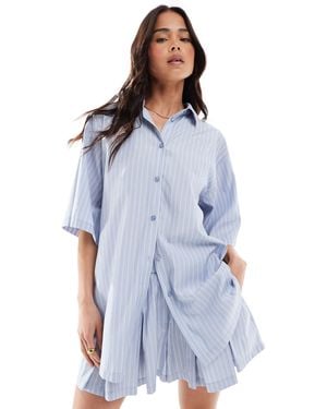 ASOS Oversized Short Sleeve Shirt - Blue