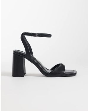 ASOS Hotel Barely There Block Heeled Sandals - Grey