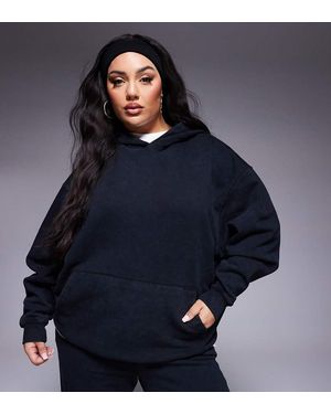 4505 Sudadera Deportiva Negro Lavado Con Capucha De Tejido Grueso De Secado Rápido De Curve - Azul