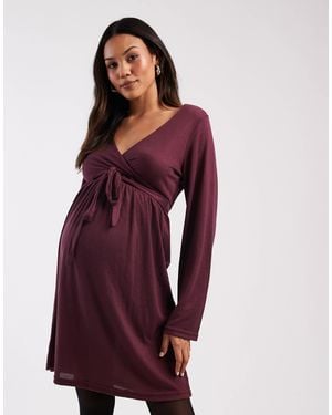 Mama.licious Mamalicious Maternity Soft Jersey Nursing Friendly Wrap Detail Dress - Red