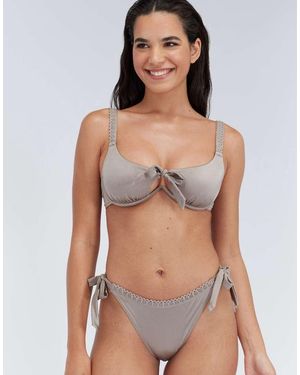 Boux Avenue Ibiza Broderie Tie Side Bikini Bottoms Summer Soft Swimwear - Multicolour